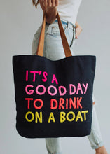 Load image into Gallery viewer, Drink On A Boat Tote - Navy
