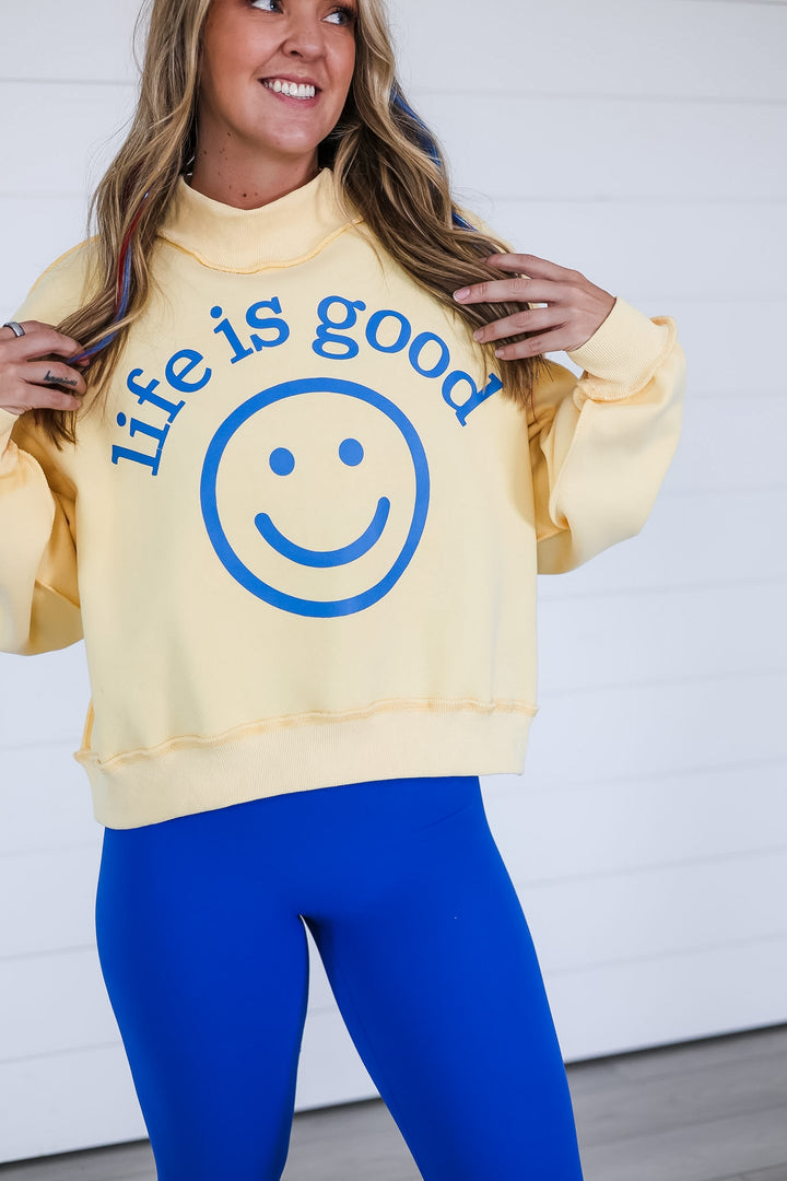 LIFE IS GOOD Reversible Mock Neck