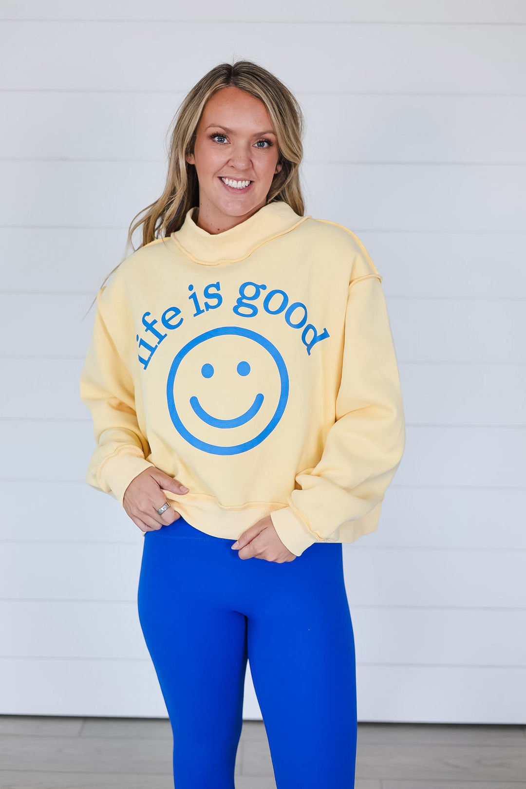 LIFE IS GOOD Reversible Mock Neck
