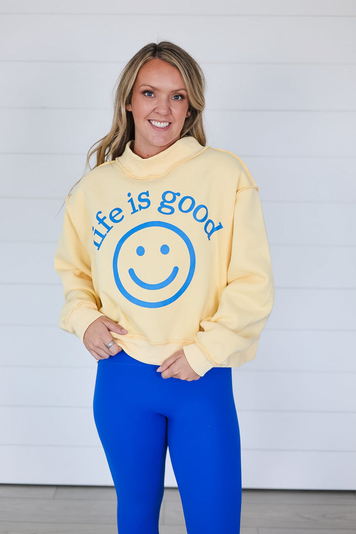 LIFE IS GOOD Reversible Mock Neck