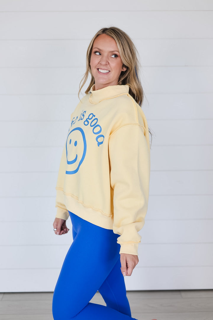 LIFE IS GOOD Reversible Mock Neck