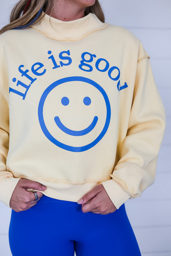 LIFE IS GOOD Reversible Mock Neck