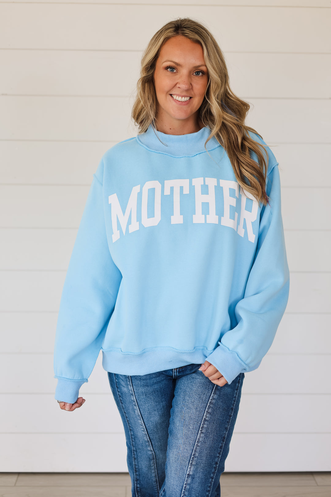 Mother to Cool Mom Reversible Mock Neck