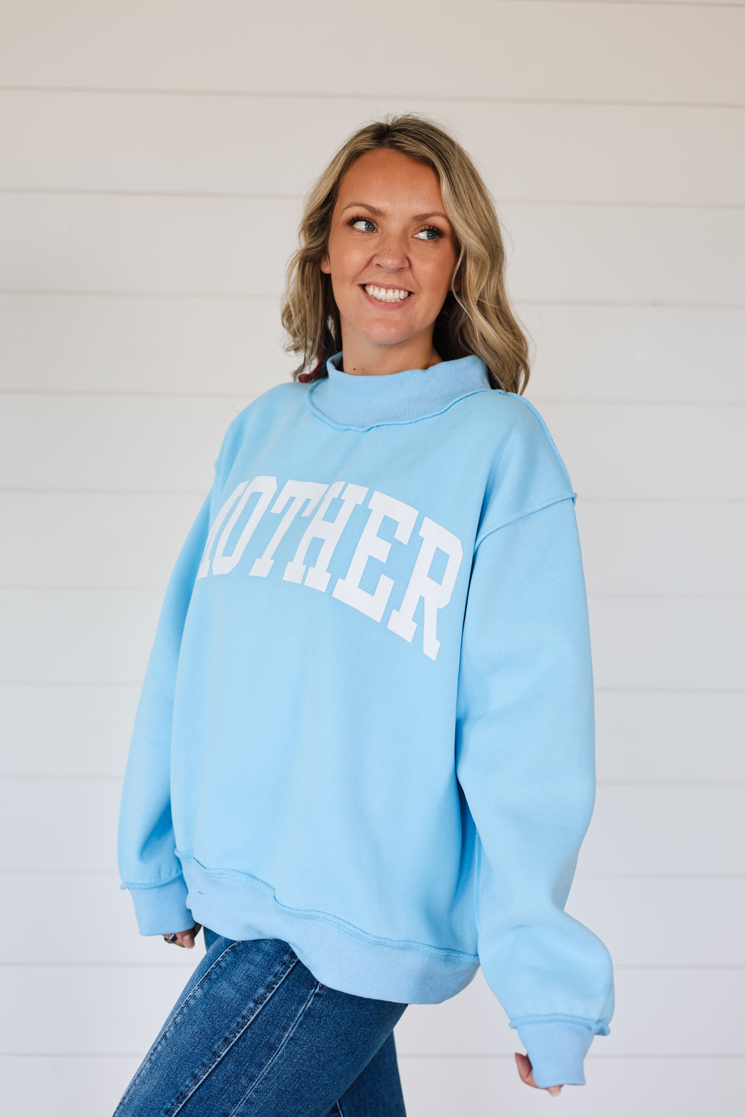 Mother to Cool Mom Reversible Mock Neck