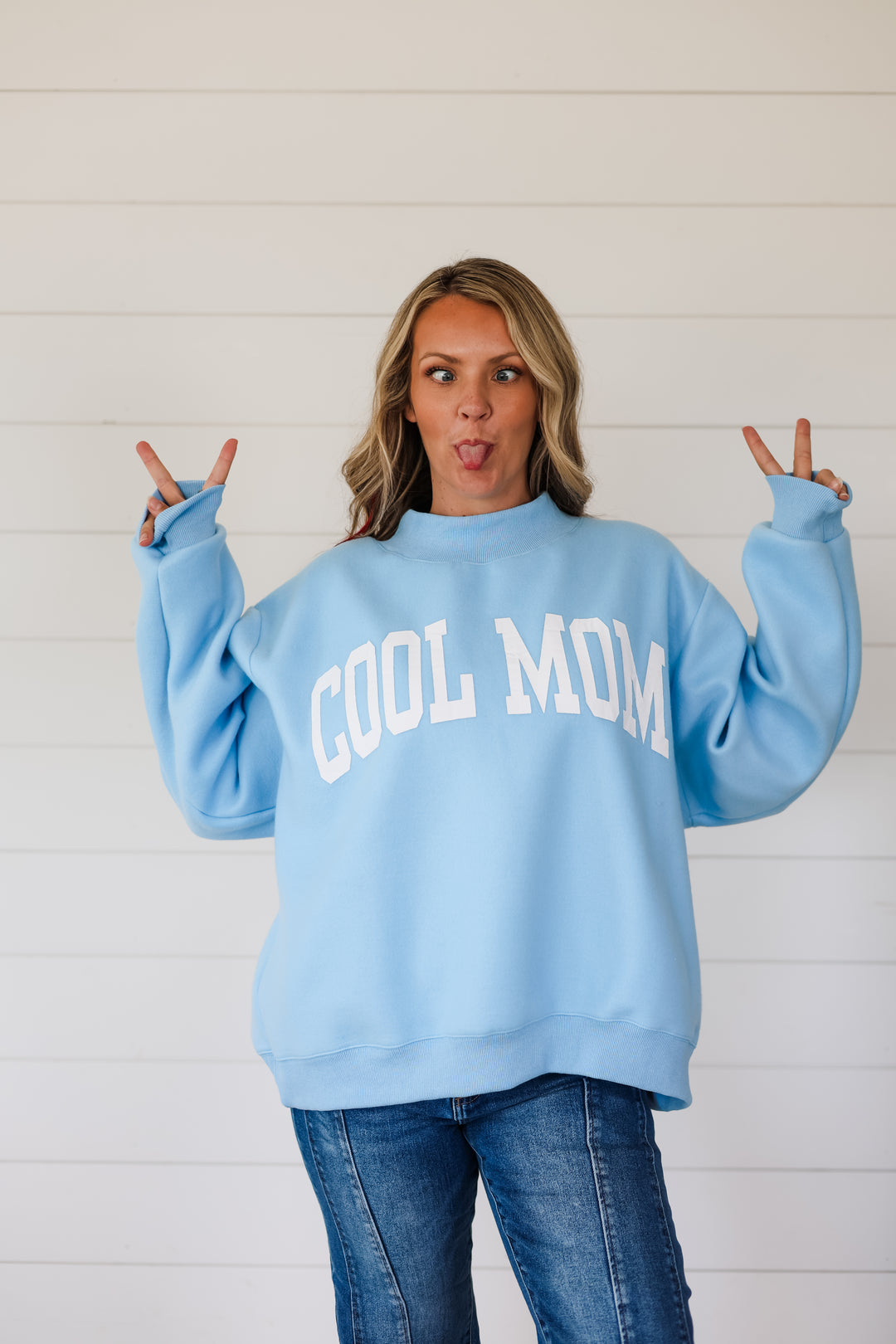 Mother to Cool Mom Reversible Mock Neck