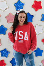 Load image into Gallery viewer, USA Flag Corded Crew
