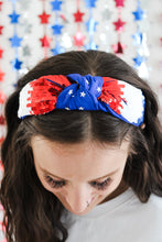 Load image into Gallery viewer, Patriotic Tricolor Sequin Headband
