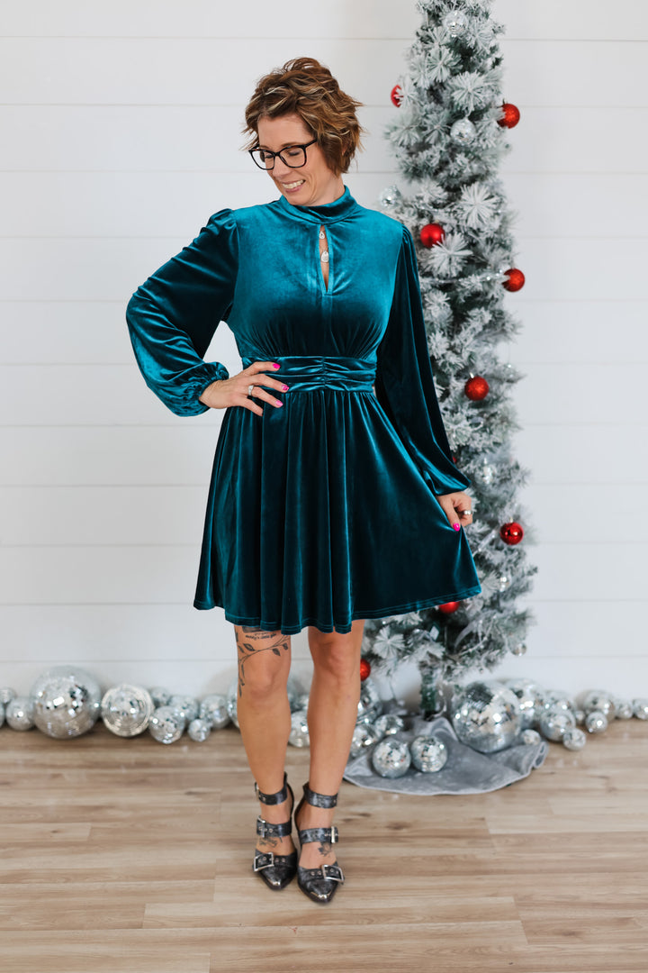 Winter Wonderland Dress Medium / TEAL