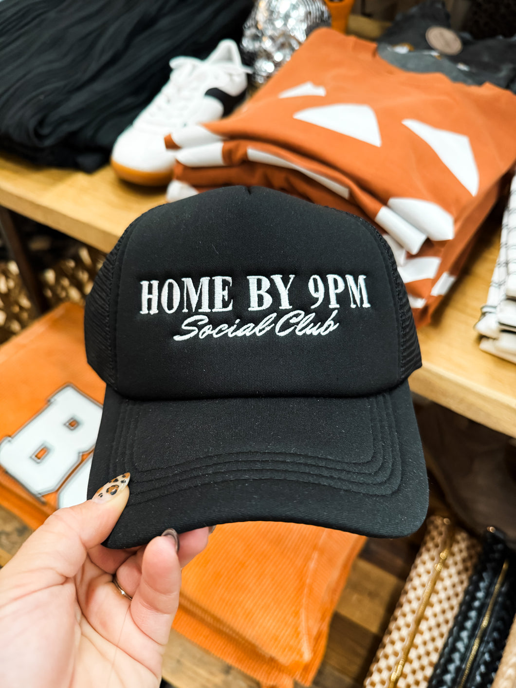 Home By 9PM Social Club Trucker Hat