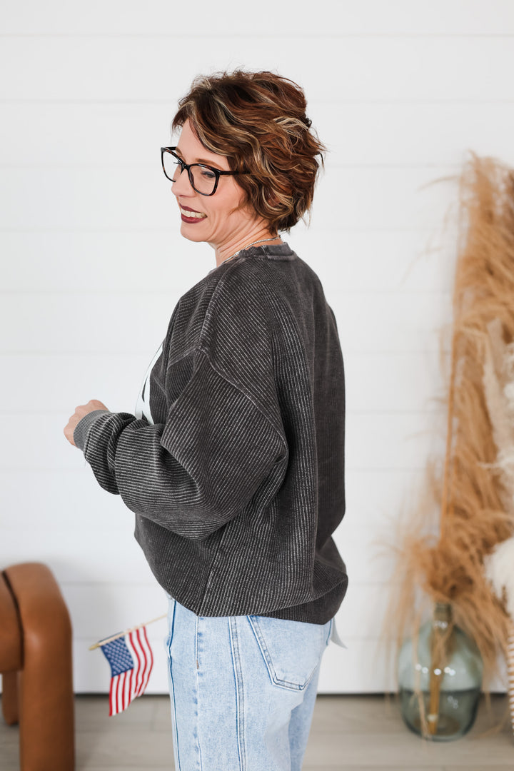 USA Flag Corded Crew