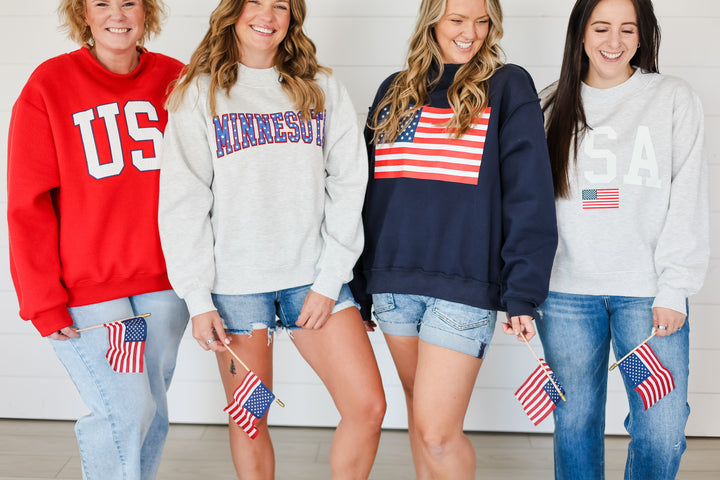 USA & Flag Reversible Mock Neck Top