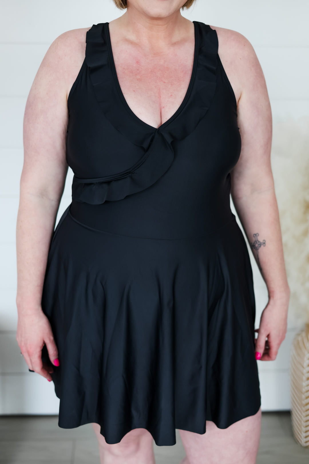 Off To The Coast Ruffle Swim Dress