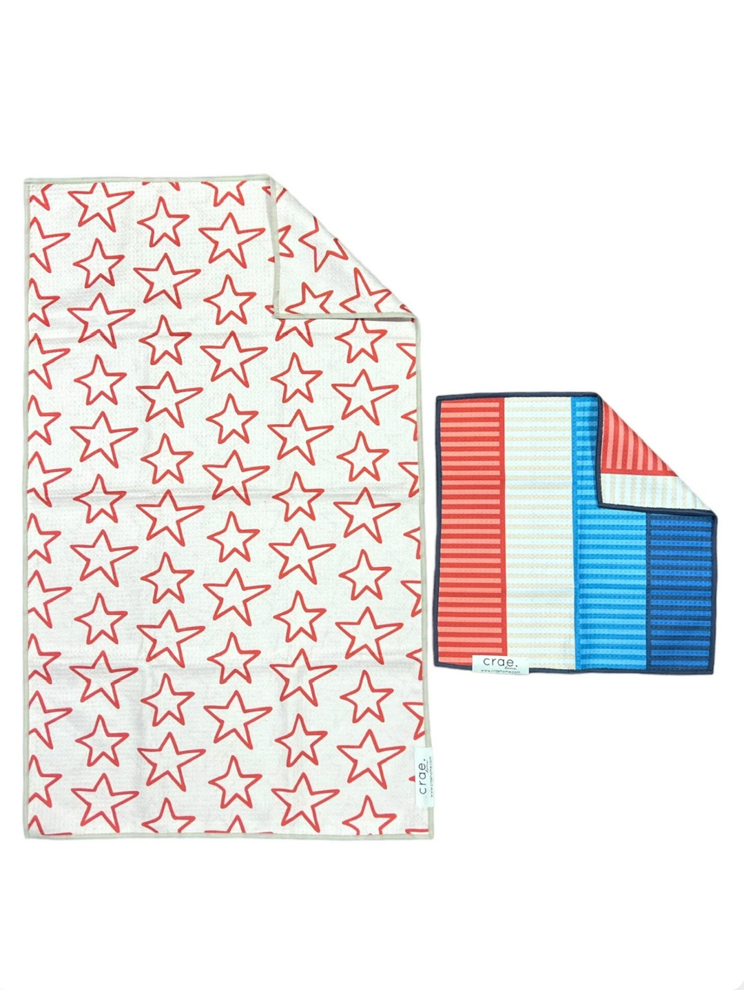 Stars & Stripes On Stripes: Double Sided-Hand Towel/Washcloth