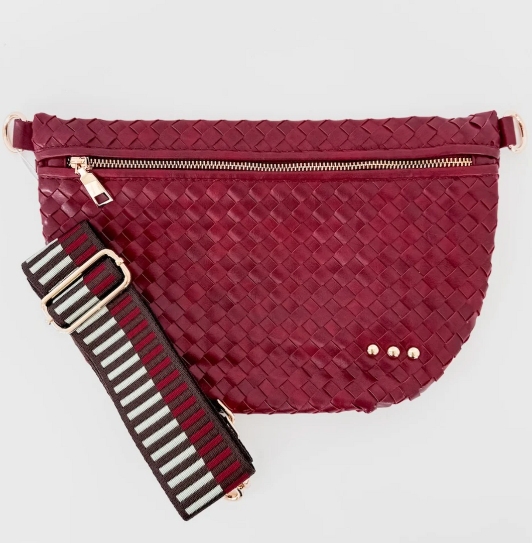 Sonny Woven Bum Bag - Sangria Red