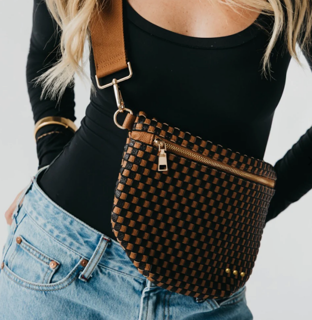 Sonny Woven Bum Bag - Checkered Coffee