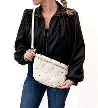 Load image into Gallery viewer, Sonny Woven Bum Bag - Studded Cream
