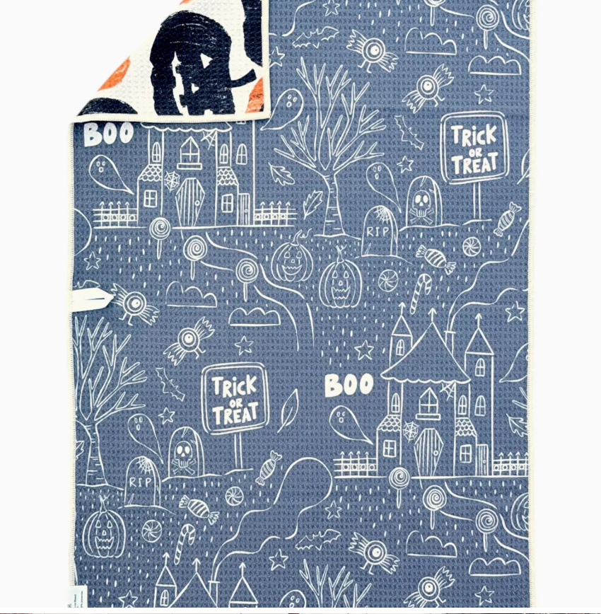 Midnight Pumpkins Reversible Hand Towel