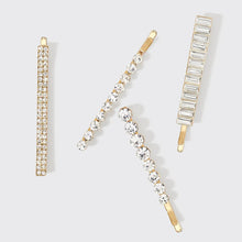 Load image into Gallery viewer, KITSCH: Metal Rhinestone Assorted Bobby Pins 4pc Set
