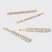 Load image into Gallery viewer, KITSCH: Holiday Rhinestone Bobby Pins 4pc Set
