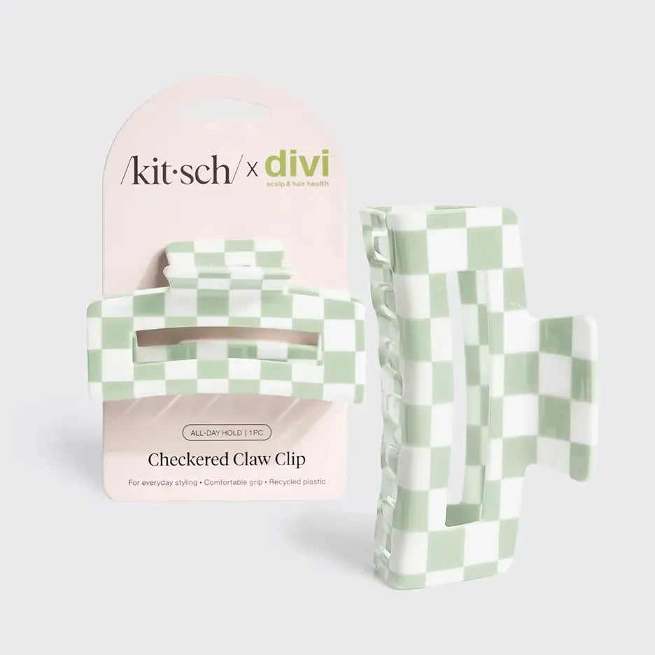 KITSCH: x Divi Recycled Plastic Checkered Claw Clip