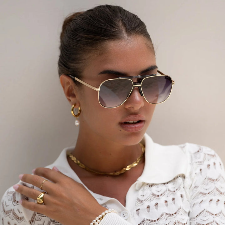Logan Sunglasses - Light Gold/Gray