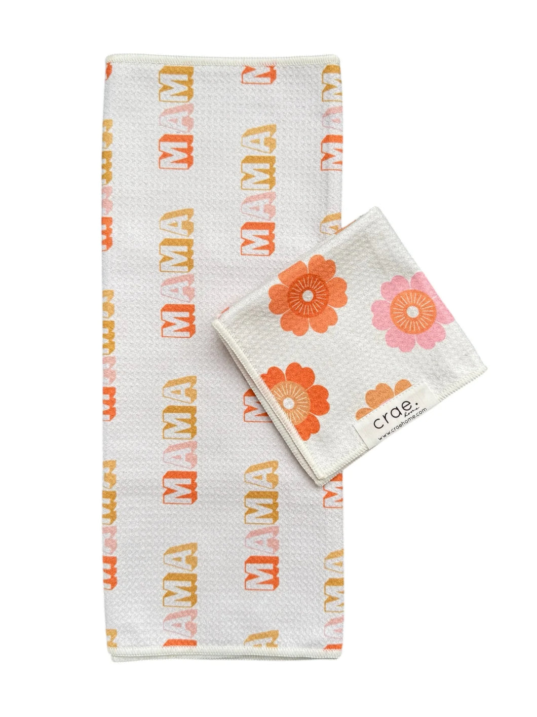Love You Mama Double Sided-Hand Towel Washcloth Set