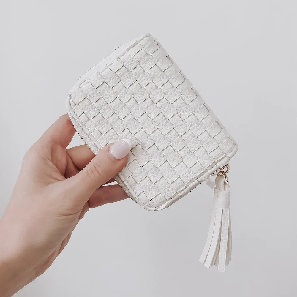 Sonny Woven Wallet - Cream
