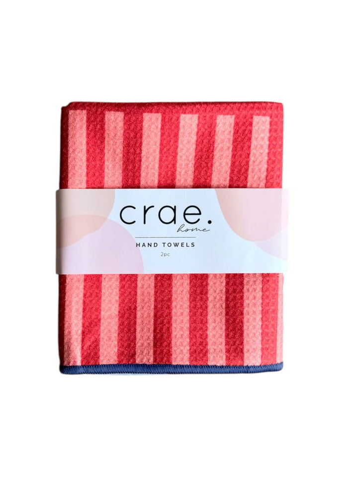 Stars & Stripes On Stripes: 2 Double Sided-Hand Towels