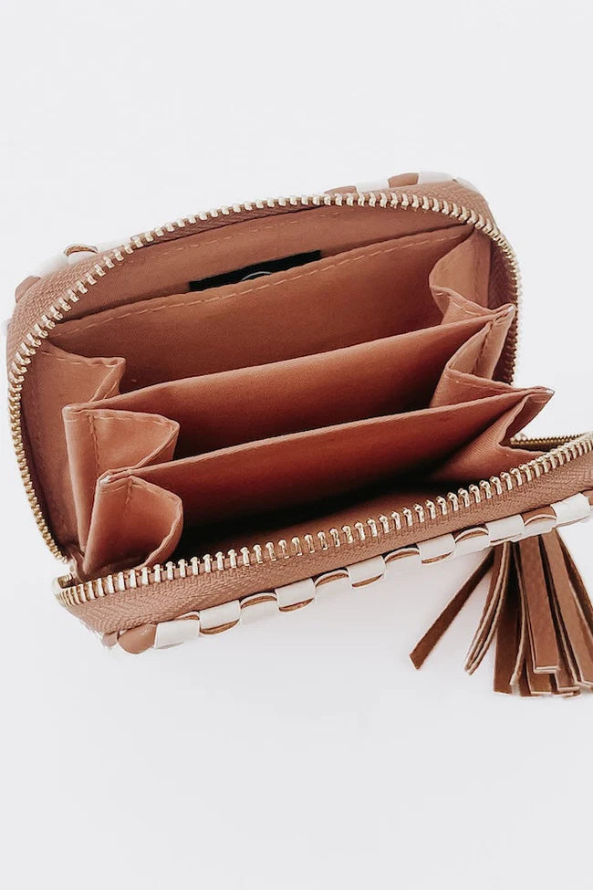 Sonny Woven Wallet - Brown Checkered