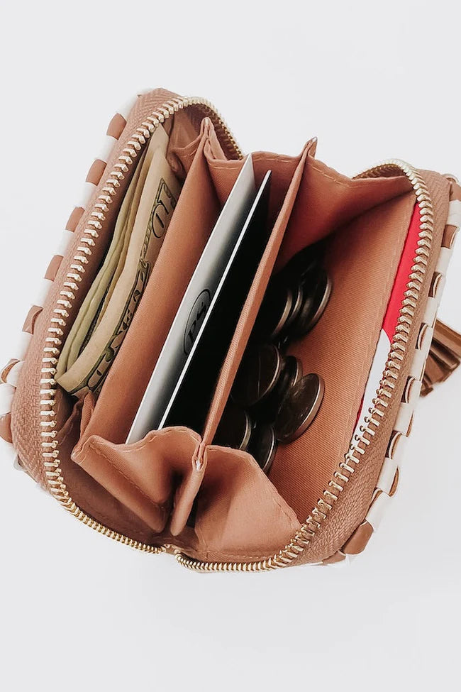Sonny Woven Wallet - Brown Checkered