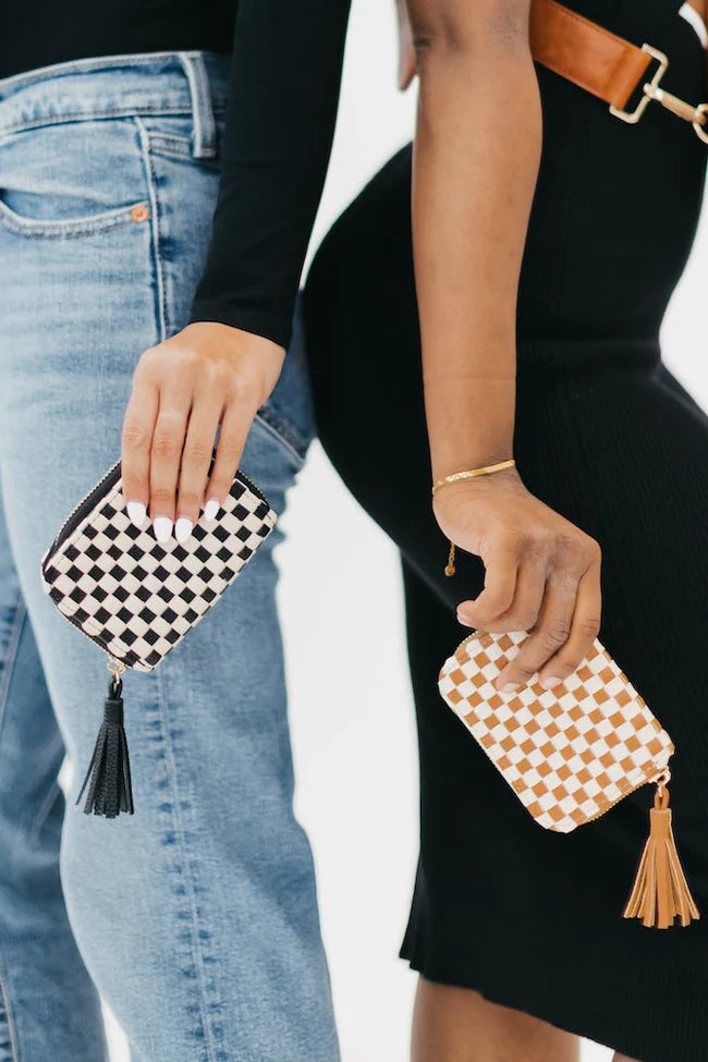 Sonny Woven Wallet - Black Checkered