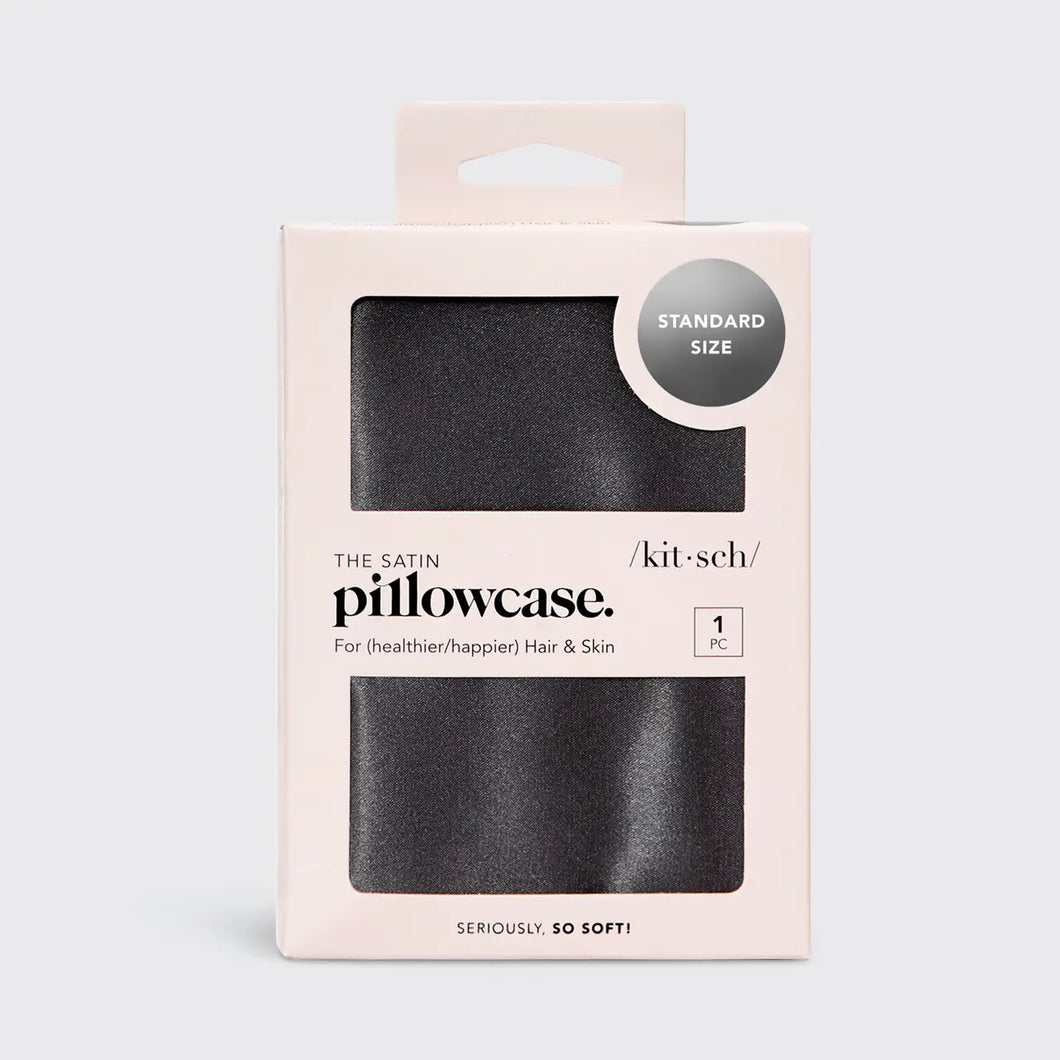 KITSCH: Satin Pillowcase - Charcoal